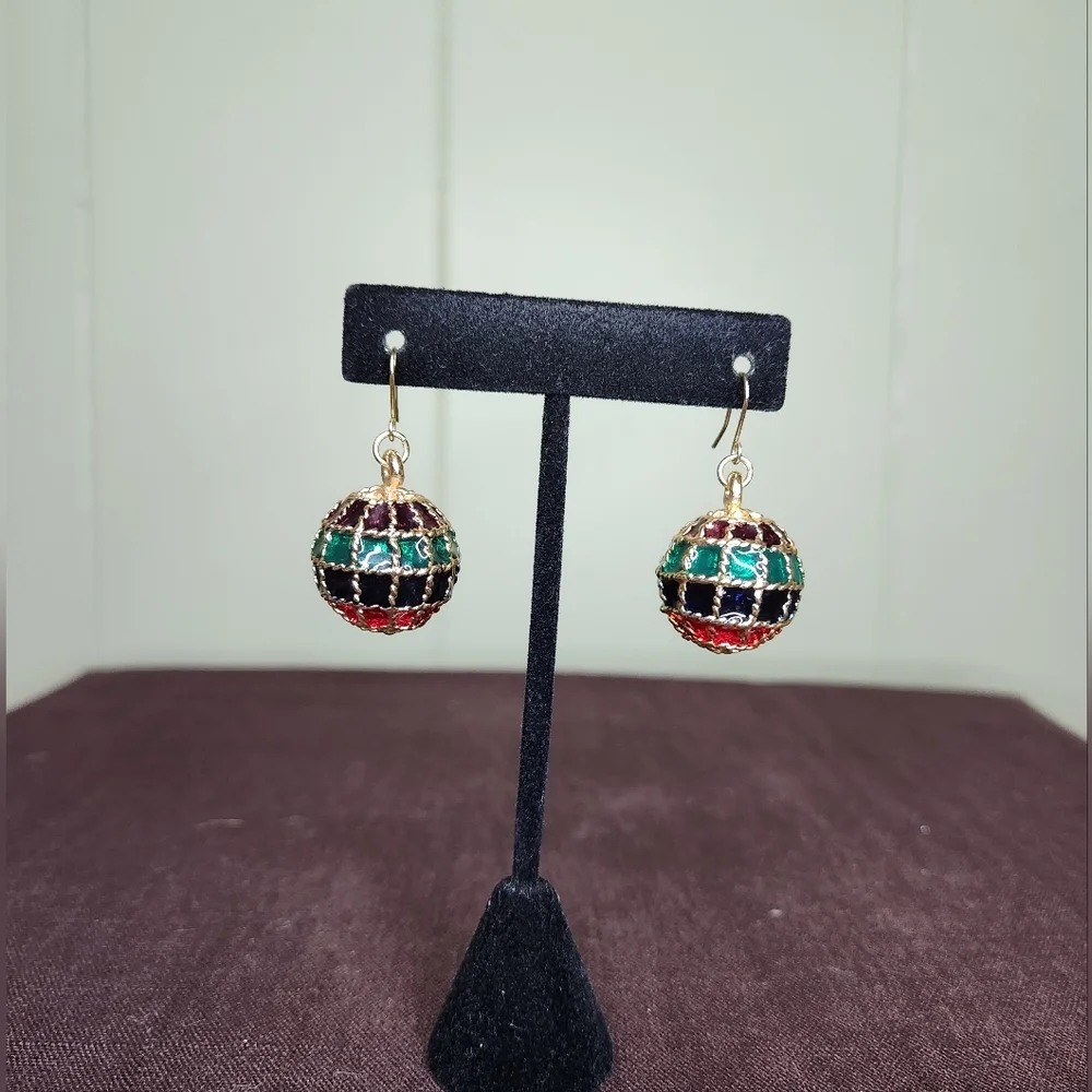 Festive Dangle Ball Earrings